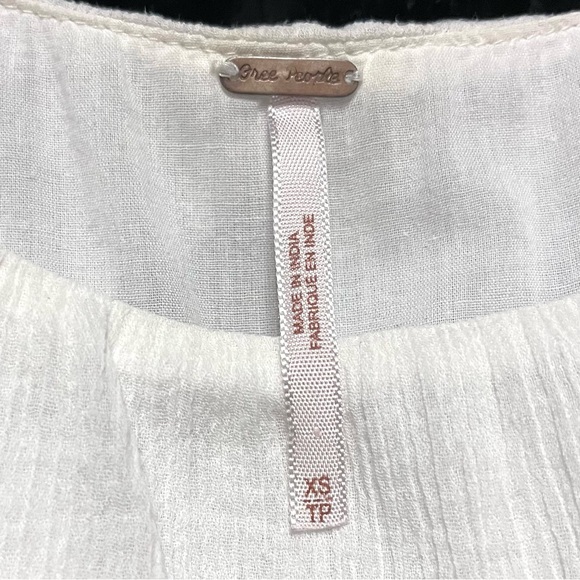 Free People Embroidered Mini Slip Dress Gauze White Crochet Beach Party XS Boho - Picture 9 of 14